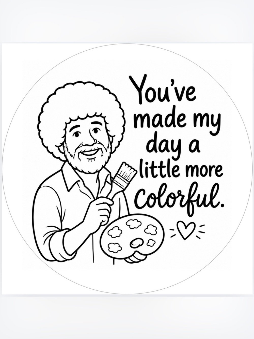 Handmade 50 Count Bob Ross Stickers 2” x 2”